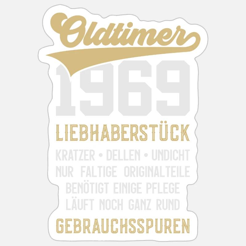57. GEBURTSTAG OLDTIMER 1969 Sticker Größe S (10 x 10 cm)