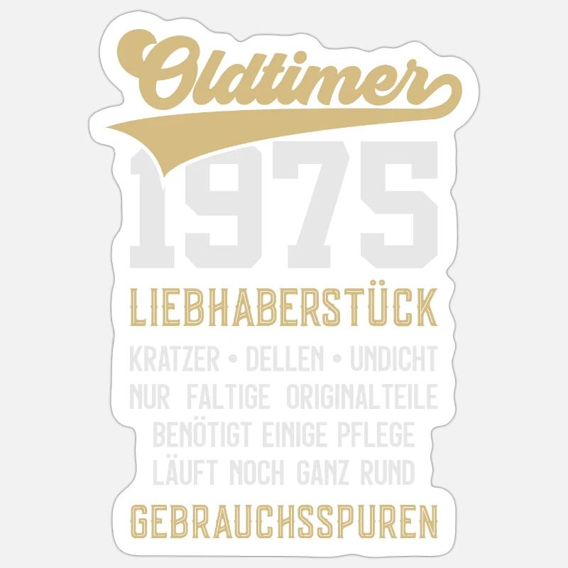 51. GEBURTSTAG OLDTIMER 1975 Sticker Größe S (10 x 10 cm)
