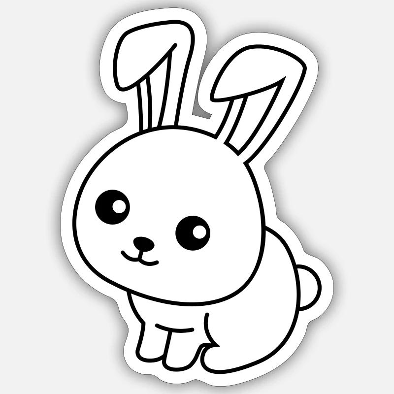 Hase Comic Tier Sticker Größe S (10 x 10 cm)