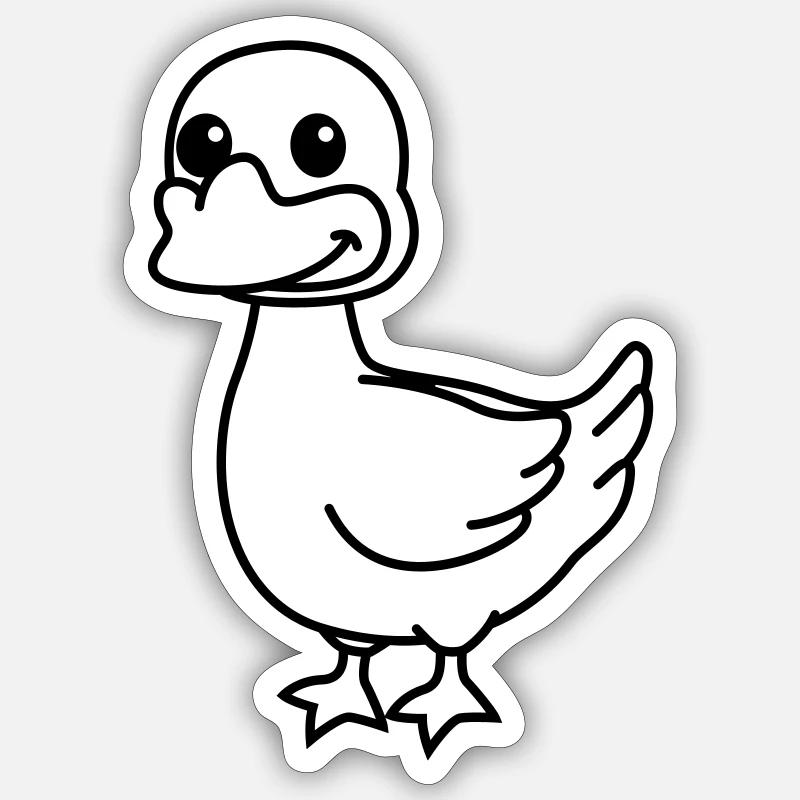 Goose Comic Animal - Sticker size S (10 x 10 cm) - white matte