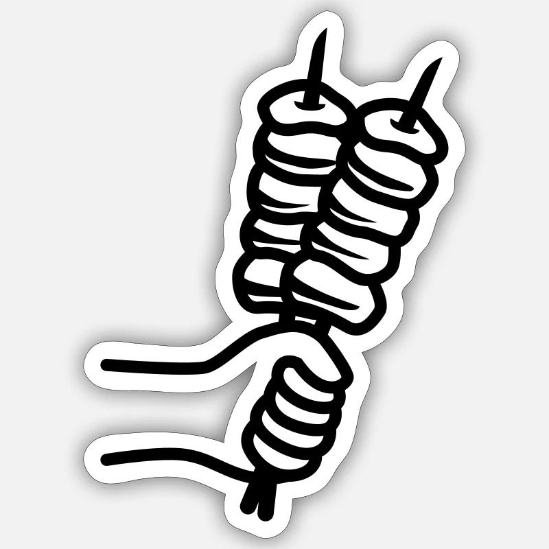 Spieß grill Icon - Sticker size S (10 x 10 cm) - white matte