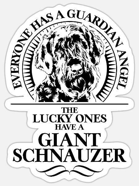 GIANT SCHNAUZER Guardian Angel Hund Hunde Wilsigns - Sticker Größe S (10 x 10 cm) - Mattweiß