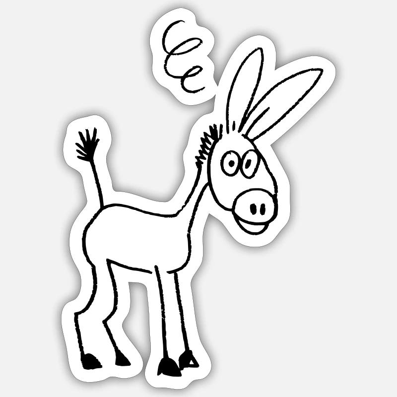 Drôle d’âne Sticker taille S (10 x 10 cm)