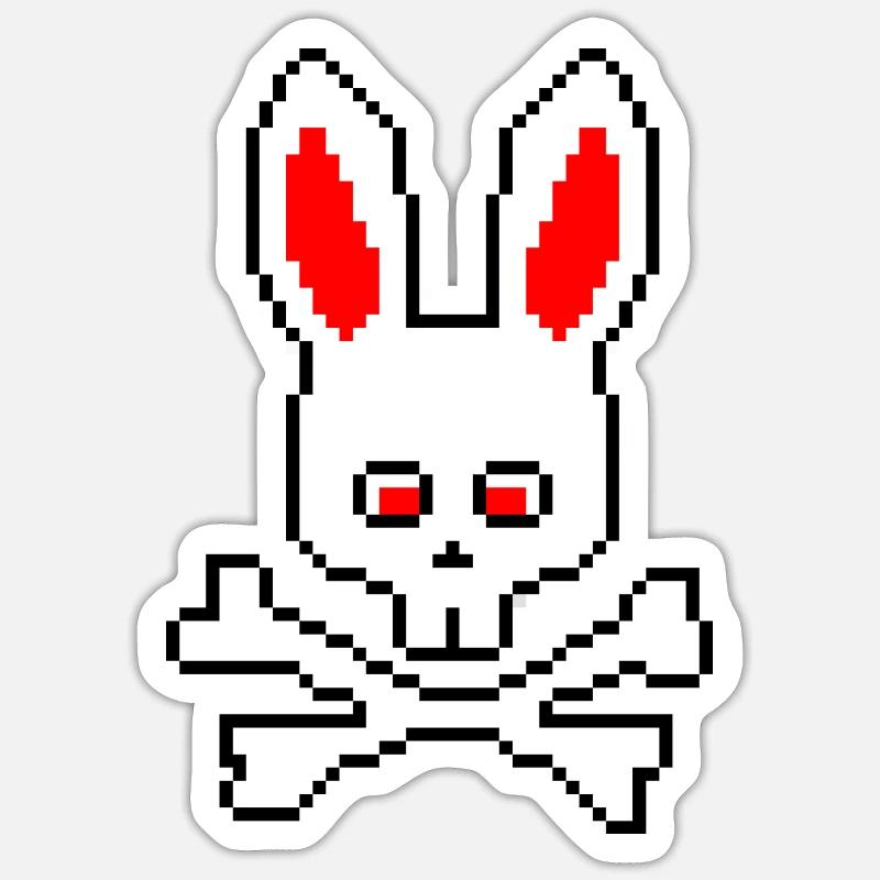 Skull Rabbit Red - Sticker size S (10 x 10 cm) - white matte