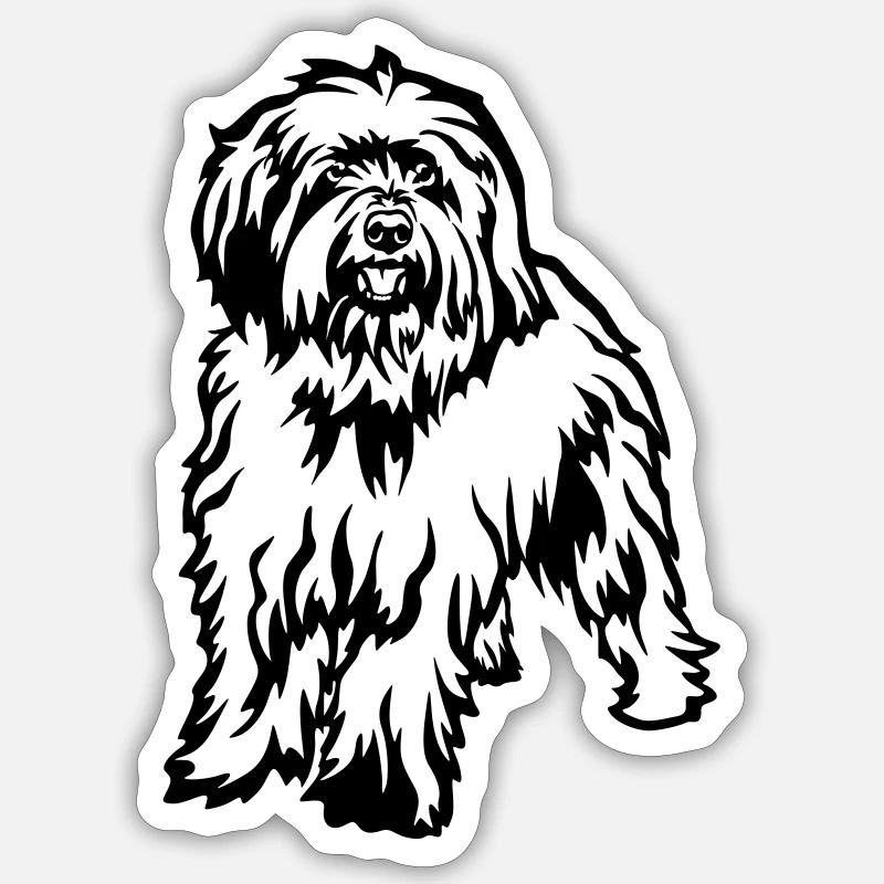 Caniche de mouton - Sticker taille S (10 x 10 cm) - blanc mat