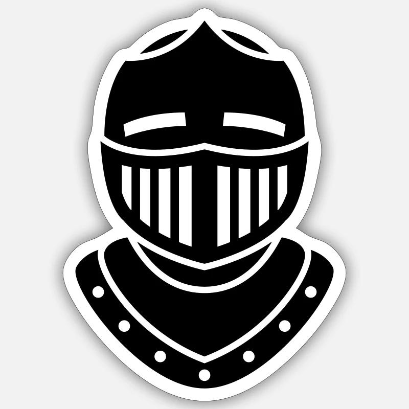 Ritter Helm - Sticker Größe S (10 x 10 cm) - Mattweiß