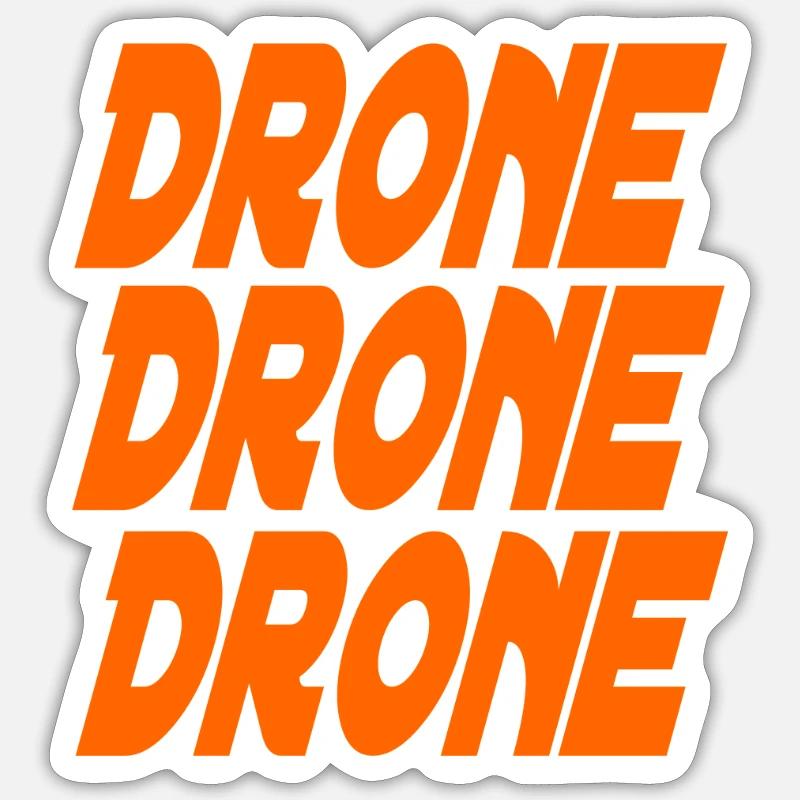Drone Drone Drone - Sticker Größe S (10 x 10 cm) - Mattweiß
