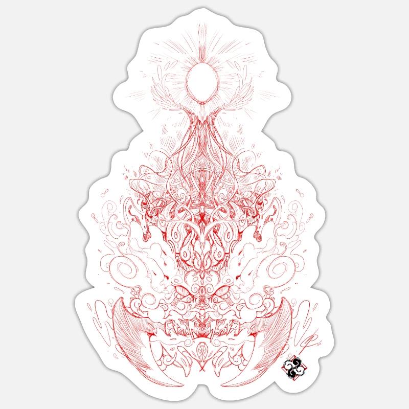 Oni_S_ - Sticker taille S (10 x 10 cm) - blanc mat