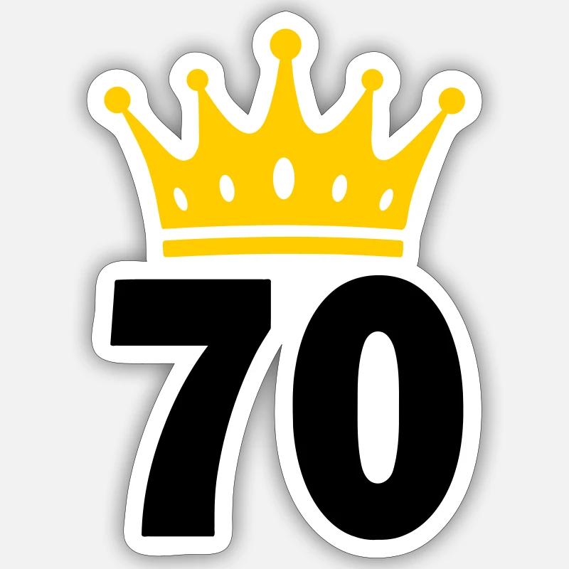 70 Krone 70e anniversaire 70 ans - Sticker taille S (10 x 10 cm) - blanc mat