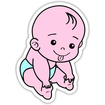 Baby - Sticker size S (10 x 10 cm) - white matte - Front