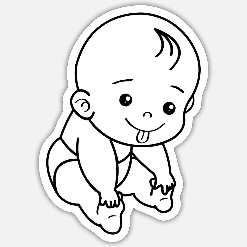 Bébé - Sticker taille S (10 x 10 cm) - blanc mat
