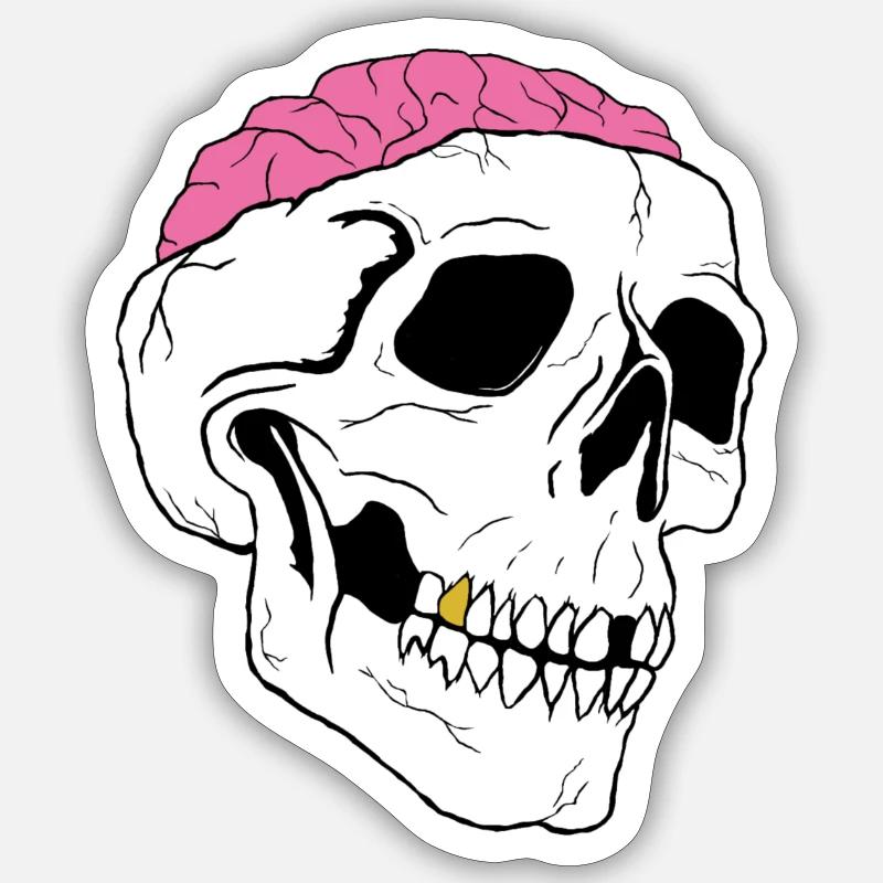 Skully - Sticker taille S (10 x 10 cm) - blanc mat