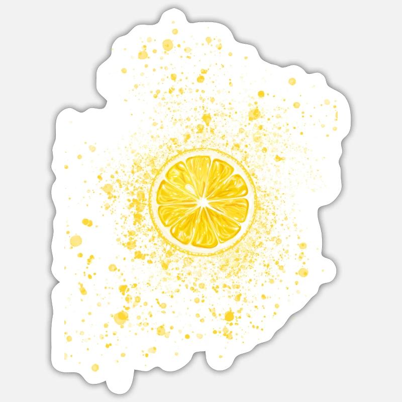lemon,yellow,graffiti,spray,painting - Sticker size S (10 x 10 cm) - white matte