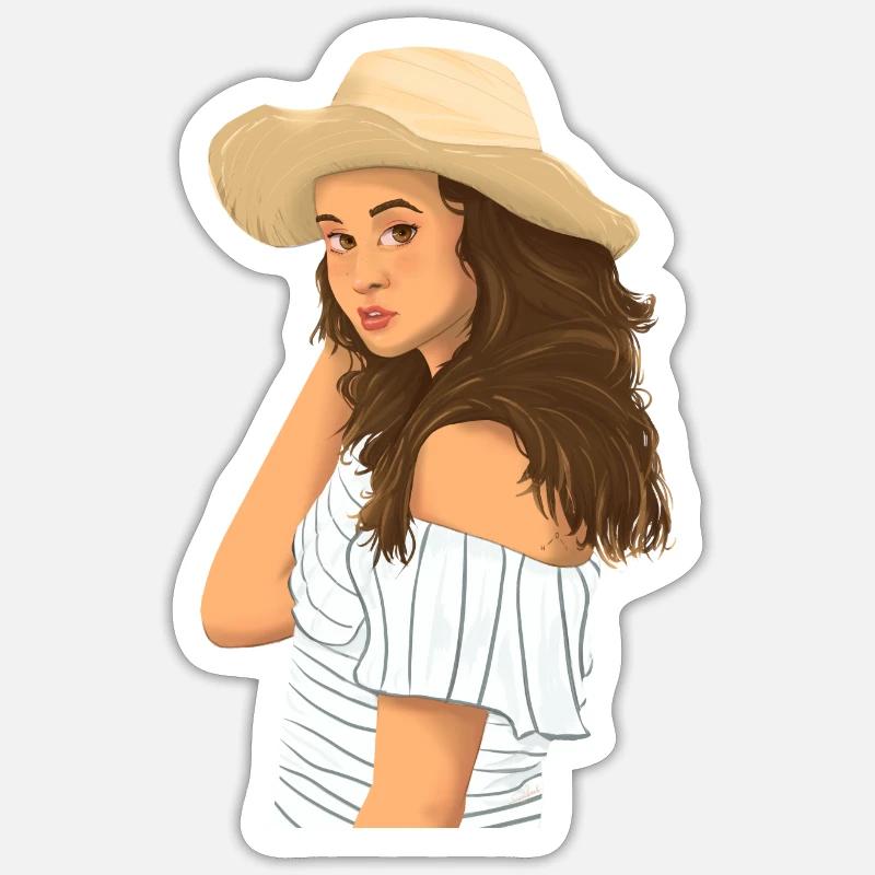 Sommermädchen - Sticker Größe S (10 x 10 cm) - Mattweiß