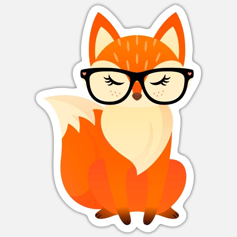 Schlauer Fuchs Schlaufuchs - Schule Einschulung Sticker Größe S (10 x 10 cm)