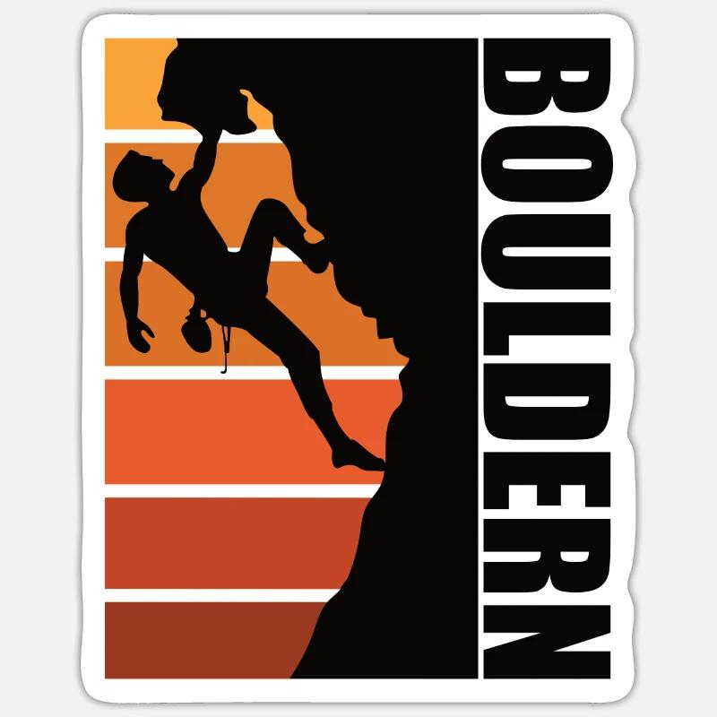 Bloc - Boulderer - Sticker taille S (10 x 10 cm) - blanc mat