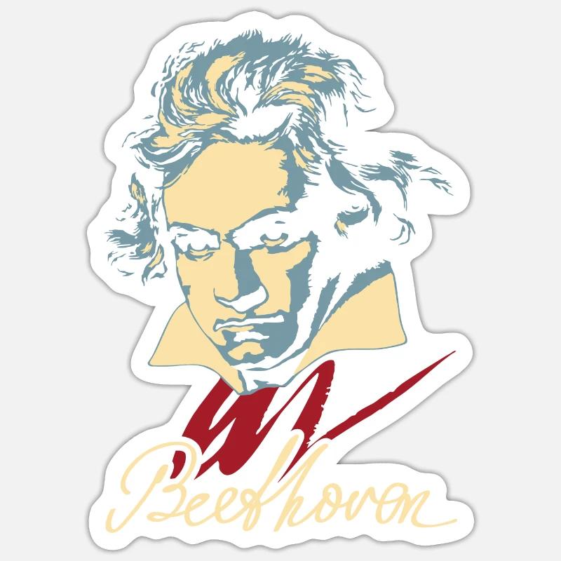 Beethoven (dunkel) Sticker Größe S (10 x 10 cm)