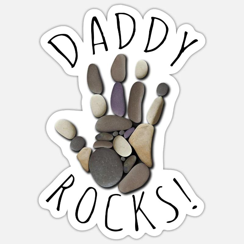 Daddy Rocks - Sticker size S (10 x 10 cm) - white matte