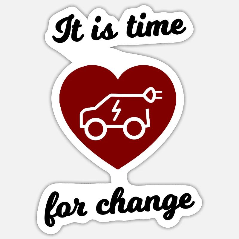 Voitures électriques - Sticker taille S (10 x 10 cm) - blanc mat
