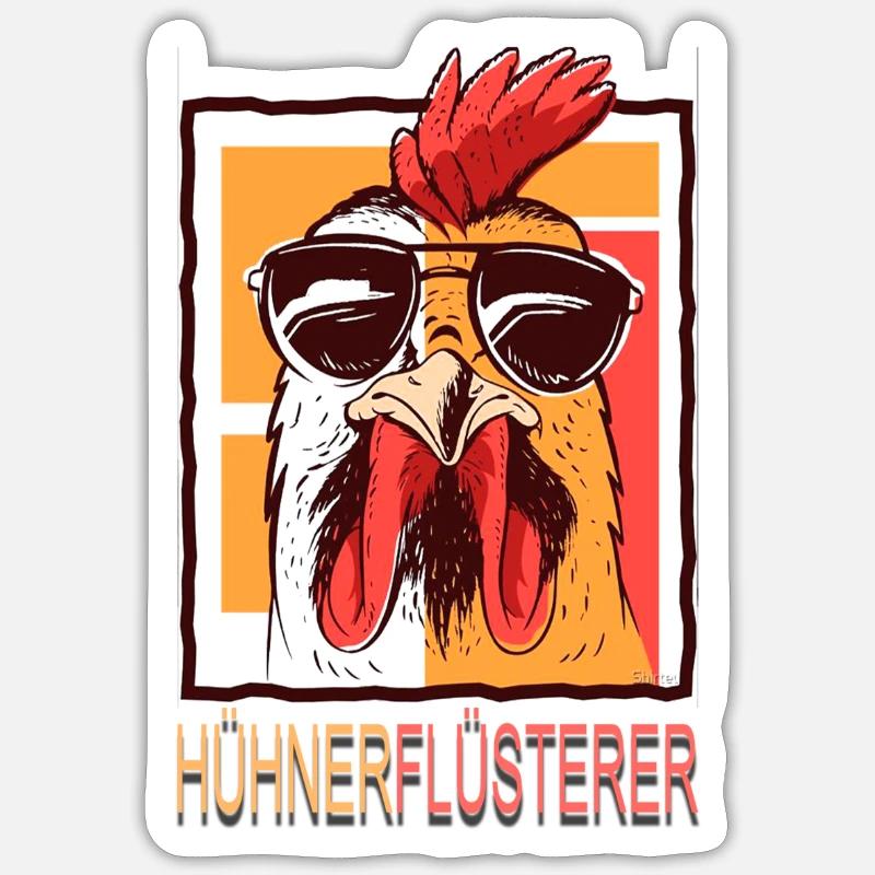 Hühnerflüsterer - Sticker Größe S (10 x 10 cm) - Mattweiß