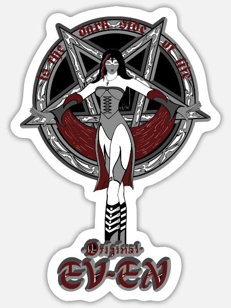Dark Women gif - Sticker Größe S (10 x 10 cm) - Mattweiß