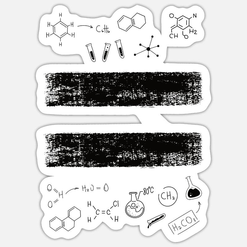Chimie Arrière-plan Formule structurelle Bannière - Sticker taille S (10 x 10 cm) - blanc mat