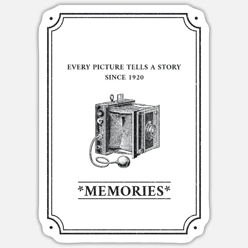 Caméra rétro - Sticker taille S (10 x 10 cm) - blanc mat