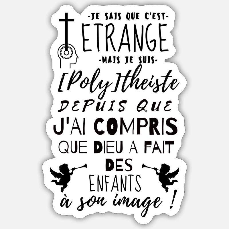 etrange polytheisme Sticker taille S (10 x 10 cm)