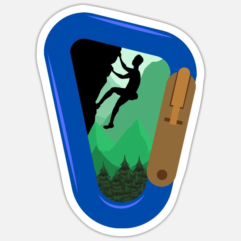 Mountain Climbing Rock Climbing - Sticker size S (10 x 10 cm) - white matte