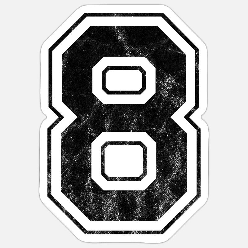 Numéro 8 - Sticker taille S (10 x 10 cm) - blanc mat