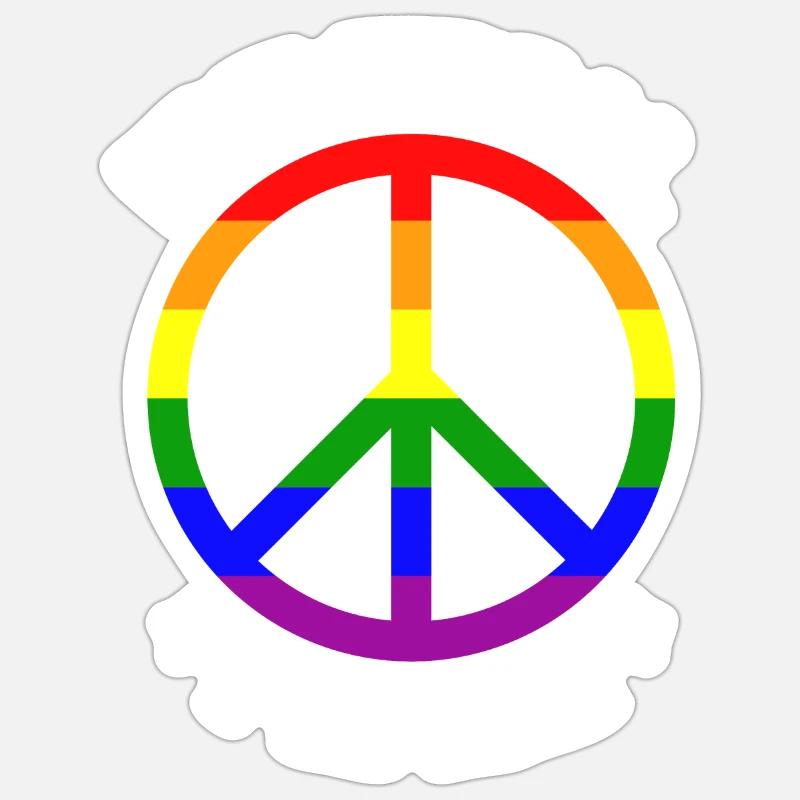 Pride Rainbow, universal peace - Sticker Größe S (10 x 10 cm) - Mattweiß