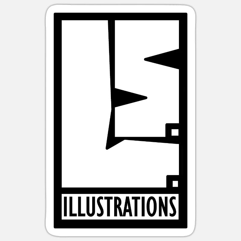 L.S.ILLUSTRATIONS LOGO - Sticker Größe S (10 x 10 cm) - Mattweiß