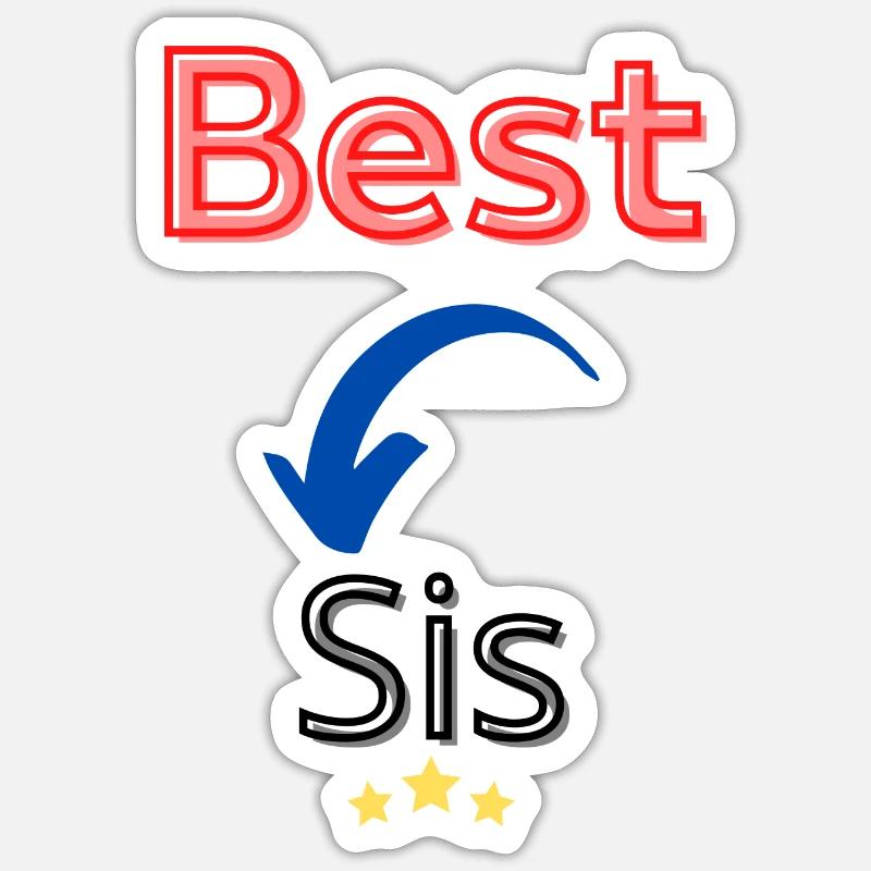 Beste Schwester / Beste Schwester - Sticker Größe S (10 x 10 cm) - Mattweiß