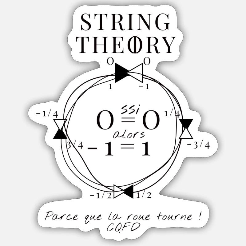 STRING THEORY - Sticker taille S (10 x 10 cm) - blanc mat