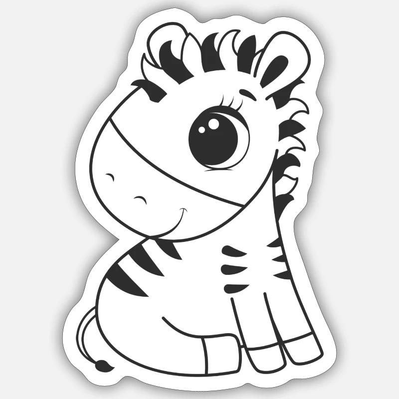 Süßes Pferd - Sticker Größe S (10 x 10 cm) - Mattweiß