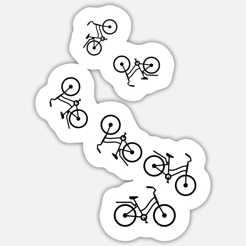 Icône de vélo - Sticker taille S (10 x 10 cm) - blanc mat