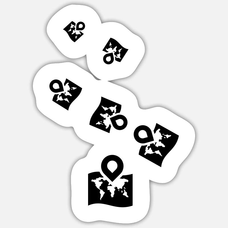 World map icon icon Sticker size S (10 x 10 cm)