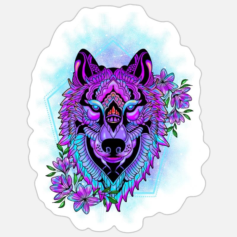 MAGIC WOLF - Sticker size S (10 x 10 cm) - white matte