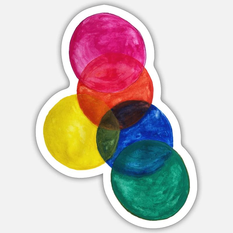 Coloured Circles - Sticker size S (10 x 10 cm) - white matte
