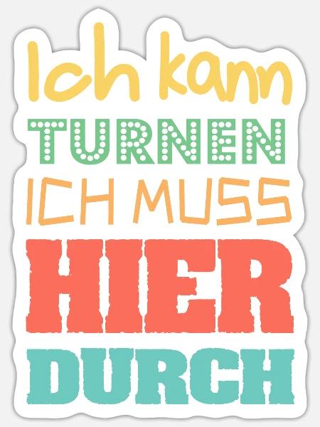 Turnen - Sticker Größe S (10 x 10 cm) - Mattweiß