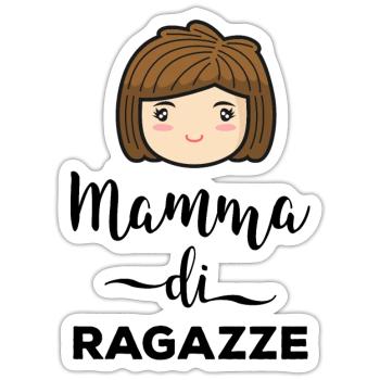Maman de fille Mère Filles Fête des mères - Sticker taille S (10 x 10 cm) - blanc mat - Devant