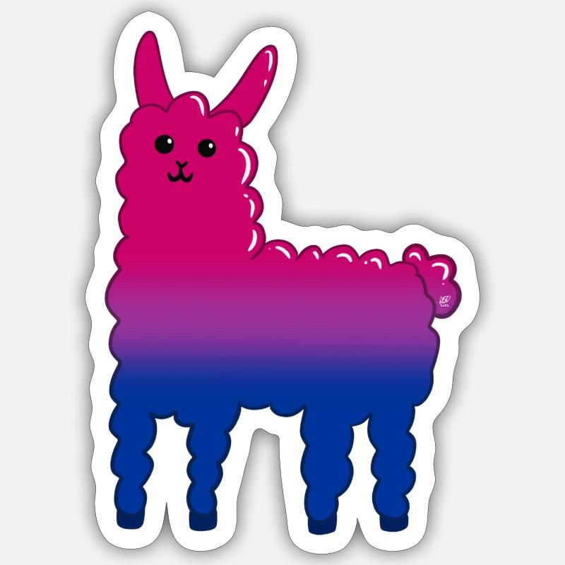Llama Bi - Sticker size S (10 x 10 cm) - white matte