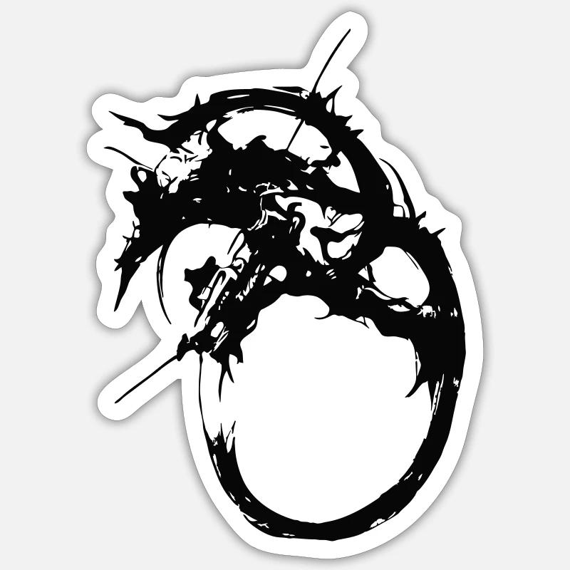 Abstraction du dragon d’Ouroboros Sticker taille S (10 x 10 cm)