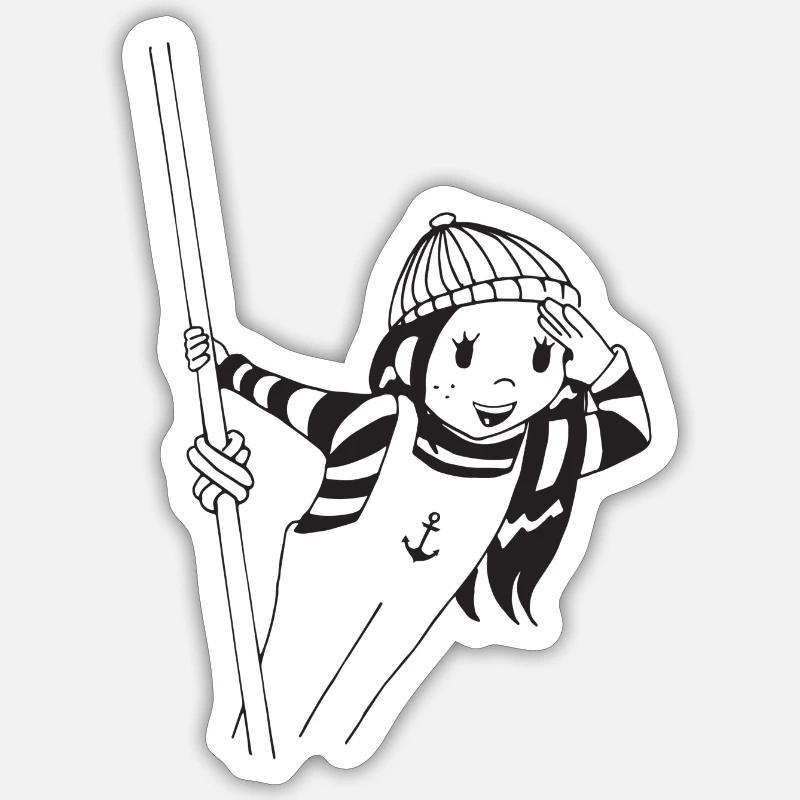 Matrose das Mädchen - Sticker Größe S (10 x 10 cm) - Mattweiß