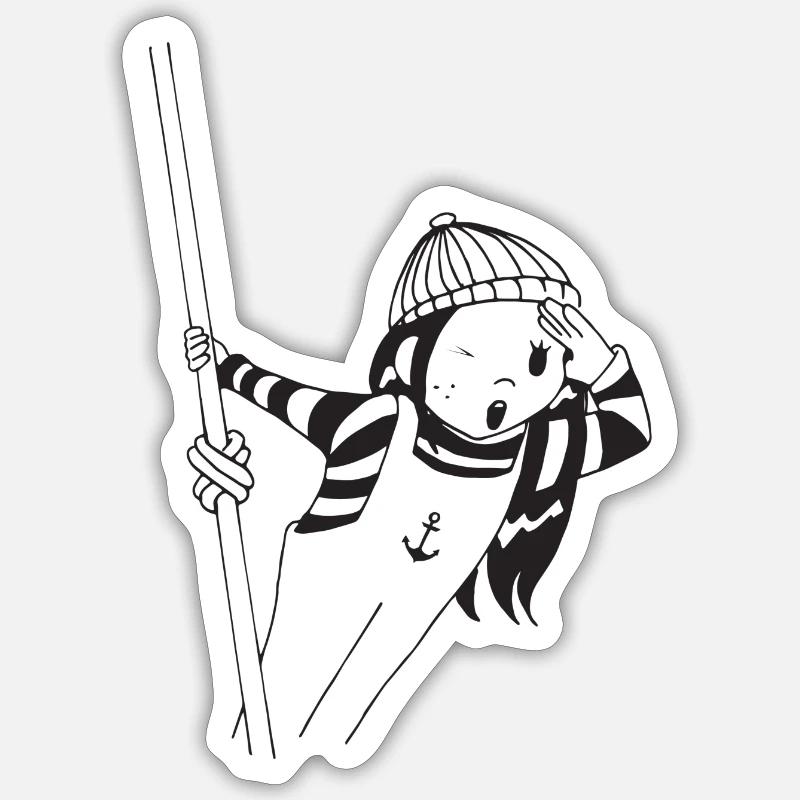 Matrose das Mädchen - Sticker Größe S (10 x 10 cm) - Mattweiß