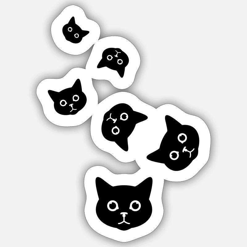 Cat head - Sticker size S (10 x 10 cm) - white matte