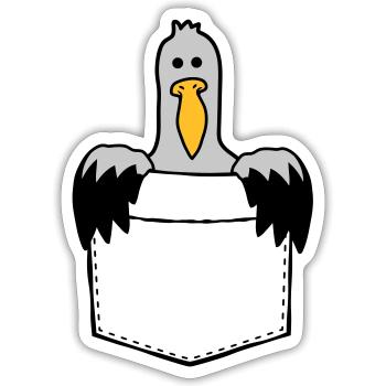 Tasche Möwe Unterwegs mitnehmen - Sticker Größe S (10 x 10 cm) - Mattweiß - Vorne