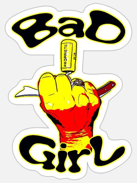 Das böse Mädchen - Sticker Größe S (10 x 10 cm) - Mattweiß