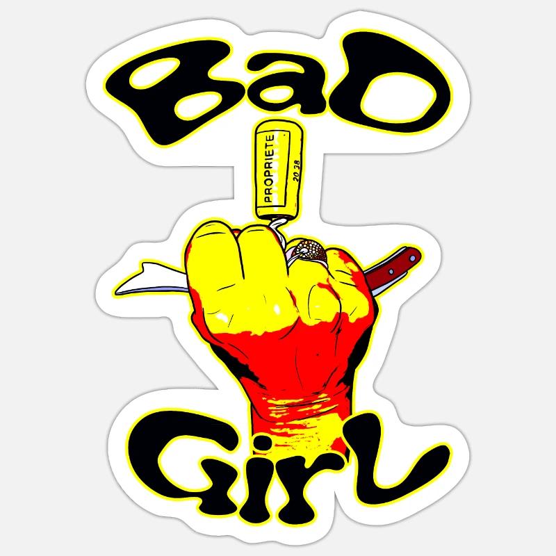Das böse Mädchen - Sticker Größe S (10 x 10 cm) - Mattweiß