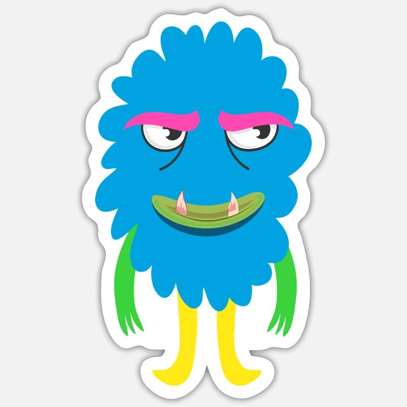Monstre - Sticker taille S (10 x 10 cm) - blanc mat